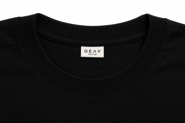 DETAL LABEL LEHER Geav Origin Regular Tee Black