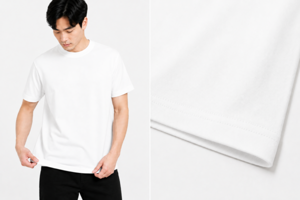 Detail hem bawah Geav Origin Regular Tee White