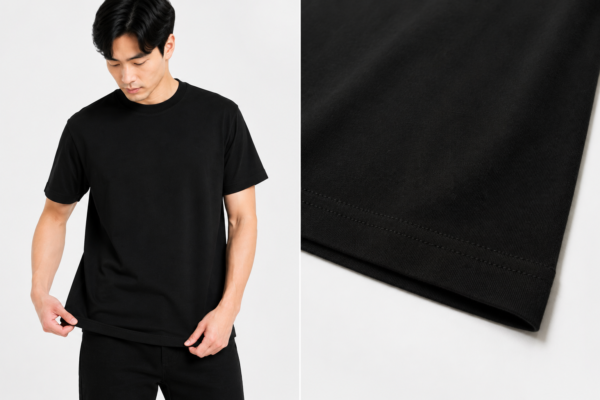 Detail hem bawah Geav Origin Regular Tee Black