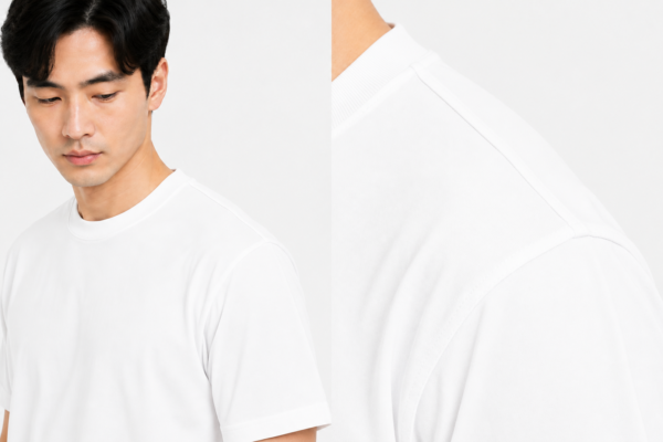 Detail jahitan pundak Geav Origin Regular Tee White